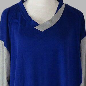 Die Die Fashion Women's Comfortable Long Blue & Gray Top Size 5XL (C464)